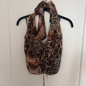 Silence + Noise Adriana Ruched Halter Top